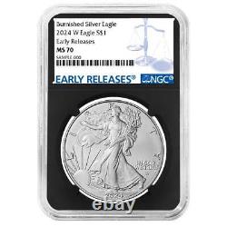 Presale 2024-W $1 1-oz Burnished American Silver Eagle NGC MS70 ER Blue Lab