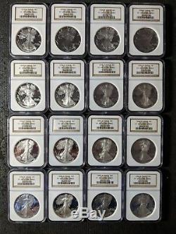 Proof Silver American Eagle 1986-2001 NGC MS69 16 COIN LOT