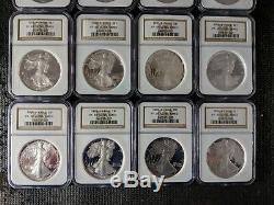 Proof Silver American Eagle 1986-2001 NGC MS69 16 COIN LOT
