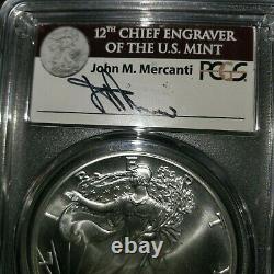 RARE 1989 American silver eagle PCGS MS70 Signed by John Mercanti PCGS pop. 21