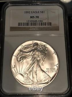 RARE! 1992 $1 American Silver Eagle NGC MS70 KEY DATE ONLY 1 ON EBAY! SAE