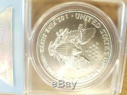 RARE 1999 ANACS MS70 and PF 70 SILVER AMERICAN EAGLE DOLLAR. With WOOD BOX