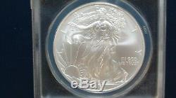Rare 2008 W American Silver Eagle Anacs Ms69 Reverse Of 07 Satin Finish Coin