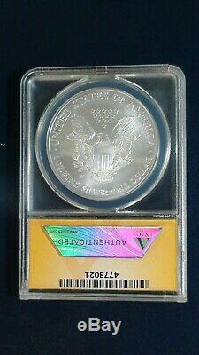 Rare 2008 W American Silver Eagle Anacs Ms69 Reverse Of 07 Satin Finish Coin