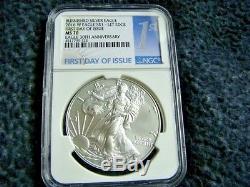 Rare 2016 W Burnished First Day Of Issue American Silver Eagle Ngc Ms70