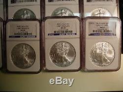 Set Of American Silver Eagles 1986-2010 Ms69
