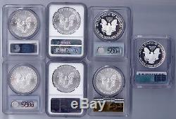 SEVEN (7) American Silver Eagle PCGS, NGC, ICG MS70 PR70 PR69 COINS Coin # N 395