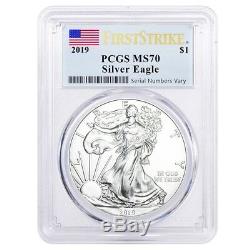 Sale Price Lot of 5 2019 1 oz Silver American Eagle $1 Coin PCGS MS 70 FS