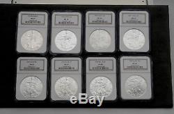 Set of 1986 2005 1 OZ American Silver Eagles NGC MS 69 20 Coins 999 Silver