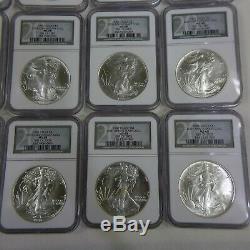 Set of 1986 2005 American Silver Eagles (20 Coins) Certified NGC MS 68