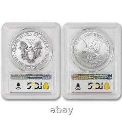 Set of 2 2021-(S) 1 oz American Silver Eagle T1 & T2 PCGS MS-70 First Strike