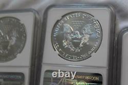 Silver American Eagle Dollar 2018 Early Releases Graded NGC MS 70 Lot Of 6