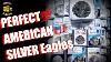 Stacking Perfect American Silver Eagle Coins