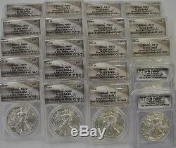 TWENTY 2016 Perfect MS70 American Silver Eagles (All Limited Edition Labels)